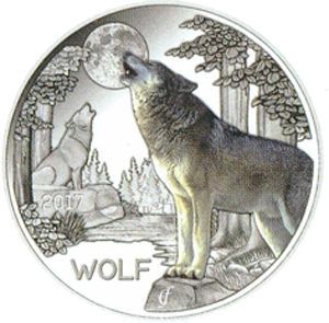 Österreich 3 € Tiertaler (5) 2017 Wolf Österreich 3 € Tiertaler (5) 2017 Wolf
