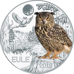 Österreich 3 € Tiertaler (8) 2018 Eule Österreich 3 € Tiertaler (8) 2018 Eule