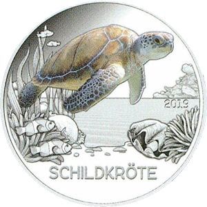 Österreich 3 € Tiertaler (10) 2019 Schildkröte Österreich 3 € Tiertaler (10) 2019 Schildkröte