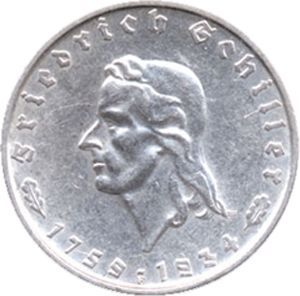 J 358 2 RM. Schiller, Silber (1934) J 358 2 RM. Schiller, Silber (1934)