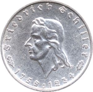 J 359 5 RM. Schiller, Silber (1934) J 359 5 RM. Schiller, Silber (1934)