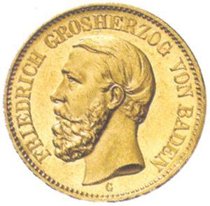 Baden J 184 - 20 Mk. Friedrich I. (1872/73) ss Baden J 184 - 20 Mk. Friedrich I. (1872/73) ss