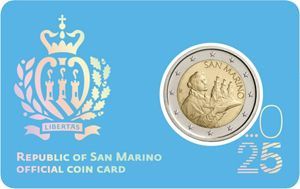 San Marino 2 € 2025 "Hl. Marinus" Kursmünze in Coincard