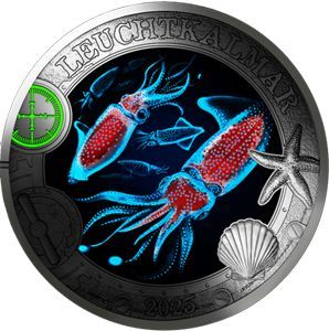 Österreich 3 € Meereswelten (10) 2025 Leuchtkalmar Österreich 3 € Meereswelten (10) 2025 Leuchtkalmar