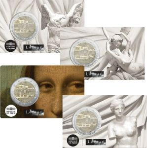 Frankreich 2 € 2025 Frankreich 2 € 2025 "Louvre" alle 4 Coincards