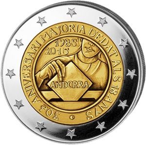 Andorra 2 € 2015 - Volljährigkeit Andorra 2 € 2015 - Volljährigkeit