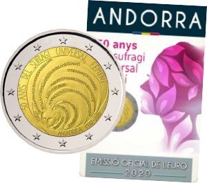 Andorra 2 € 2020 Frauenwahlrecht Coincard Andorra 2 € 2020 Frauenwahlrecht Coincard