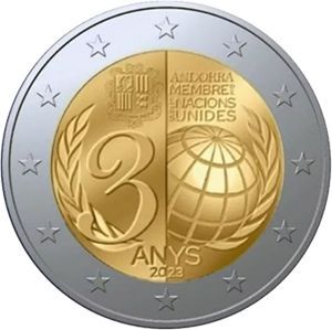 Andorra 2 € 2023 UNO-Beitritt Coincard Andorra 2 € 2023 UNO-Beitritt Coincard