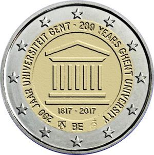 Belgien 2 € 2017 Uni Gent Pol. Platte Belgien 2 € 2017 Uni Gent Pol. Platte