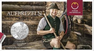 Österreich 10 € 2025 "Aufbrezeln-Leder" Silber Blister