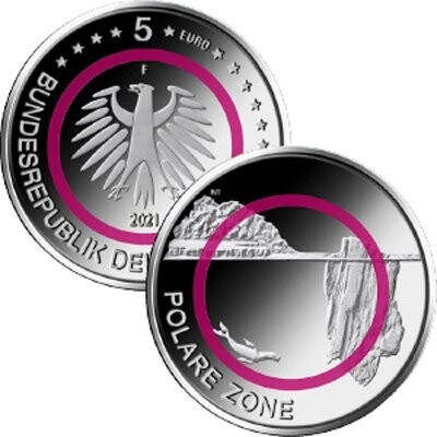 BRD 5 € Polare Zone 2021 - 1 Münze bankfrisch, beliebige Prägestätte