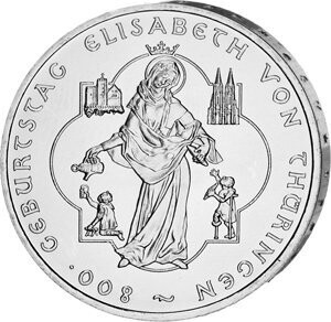 BRD 10 € 2007 "E. von Thüringen" (J 532) Pol. Platte