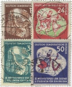 DDR 289-92 "Jugendspiele" gestempelt