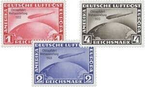 Dt. Reich 496-98 "Chicagofahrt" * mit Falz