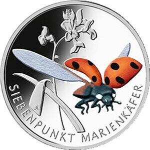 BRD 5 € Wunderwelt Insekten (2) - Marienkäfer PP BRD 5 € Wunderwelt Insekten (2) - Marienkäfer PP