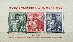 Bizone Block 1 (103-05 aI) "Hannover Messe" Tagesstempel