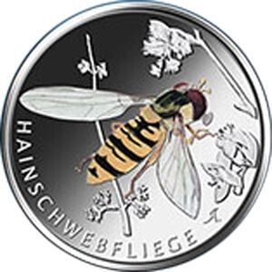 BRD 5 € Wunderwelt Insekten (7) - Hainschwebfliege PP BRD 5 € Wunderwelt Insekten (7) - Hainschwebfliege PP