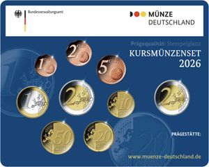 BRD KMS 2026 "Bremen" Stempelglanz. Alle 5 Prägestätten. März!