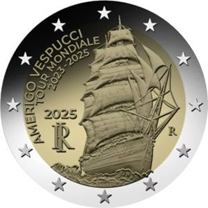Italien 2 € 2025 "Segelschulschif Amerigo- Vespucci" Coincard