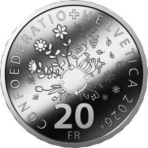 Schweiz 2026 20 Fr. "Winter" Silber Pol. Platte