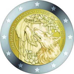 2026 San Marino 2 € "Franz von Assisi" Pol. Platte - Ende September