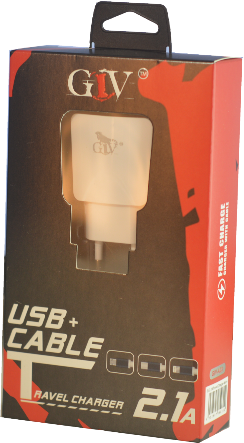 Cargador rápido USB 2.1A - GIV A03 | Para iPhone