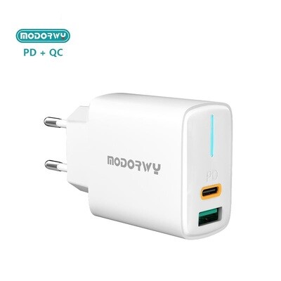 CARGADOR FICHA TIPOC  PD 20 W + USB 3.4A  - MODORWY MA3117