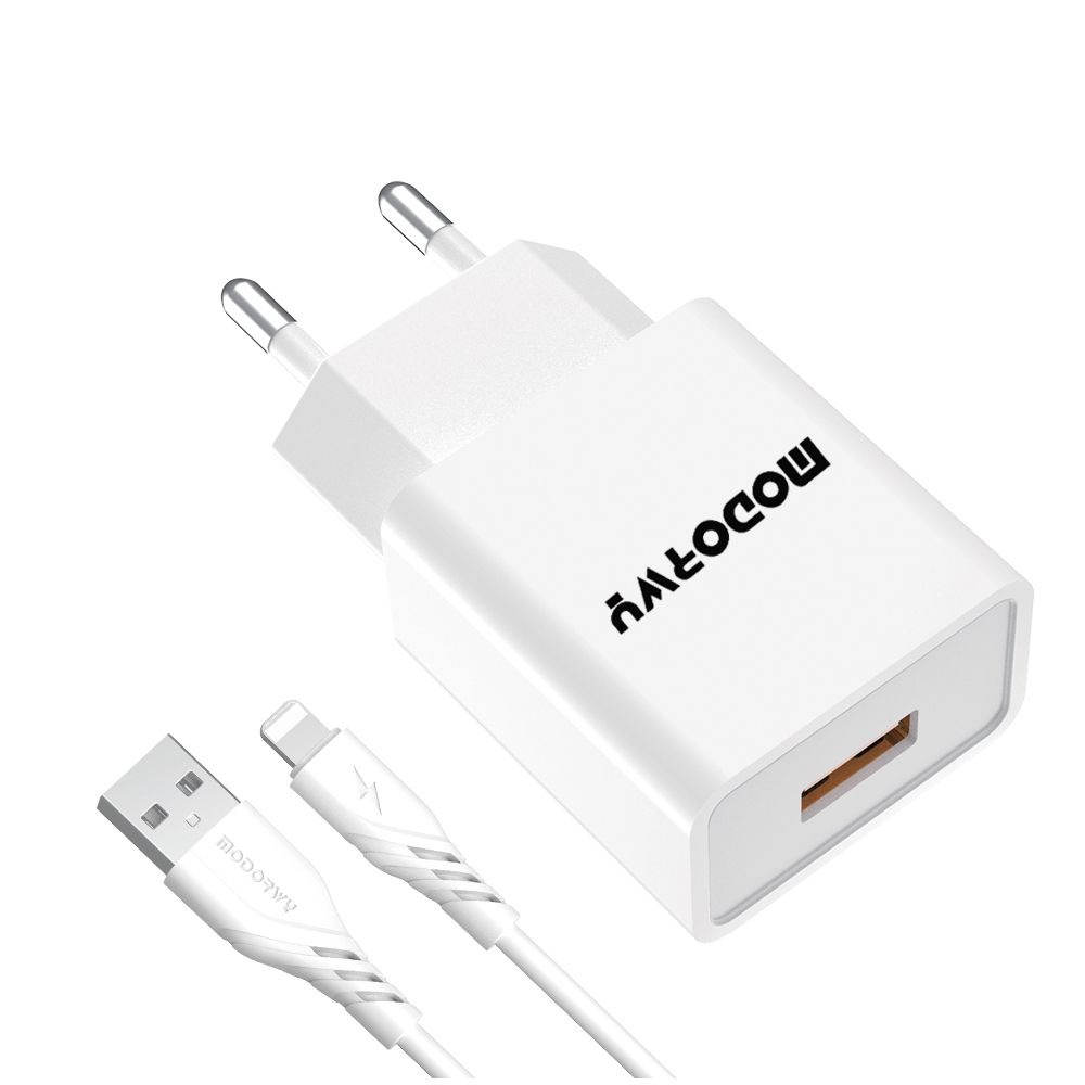 CARGADOR MODORWY DE PARED C/CABLE 2.4A/12W-MA1104 LIGHTNING