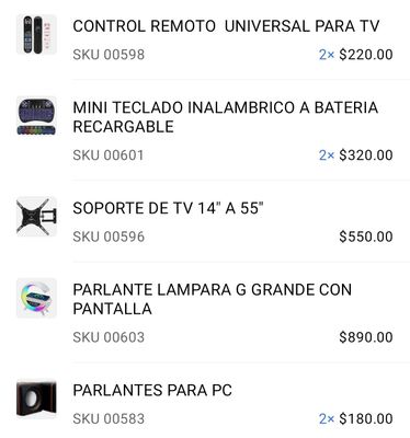 PACK 5  ARTICULOS VARIOS