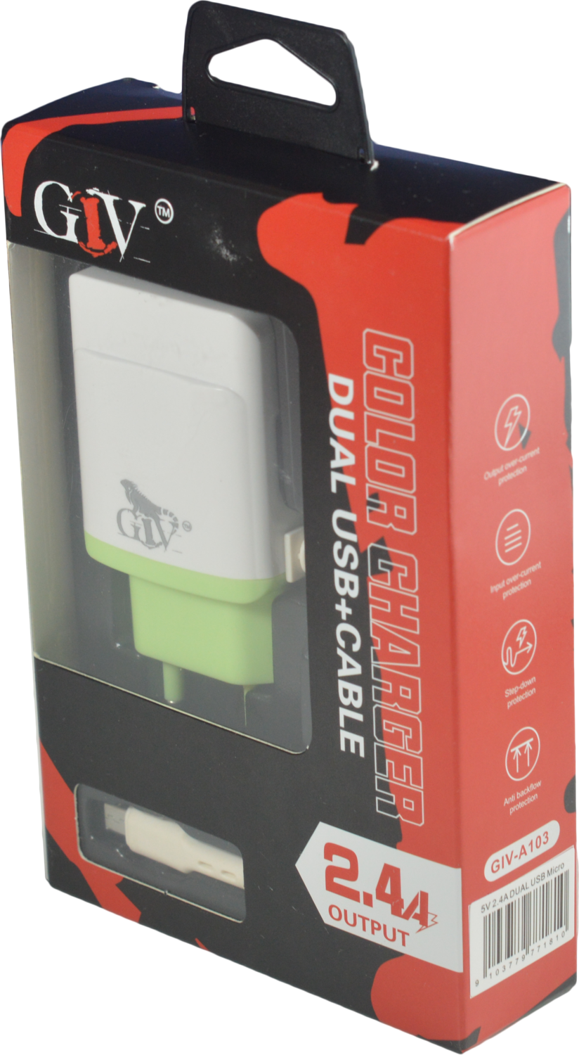 Cargador Doble USB 2.4A | GIV A103 Tipo C