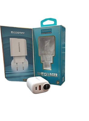 CARGADOR FICHA  SALIDA USB + C PARED 20W - MODORWY MA3116
