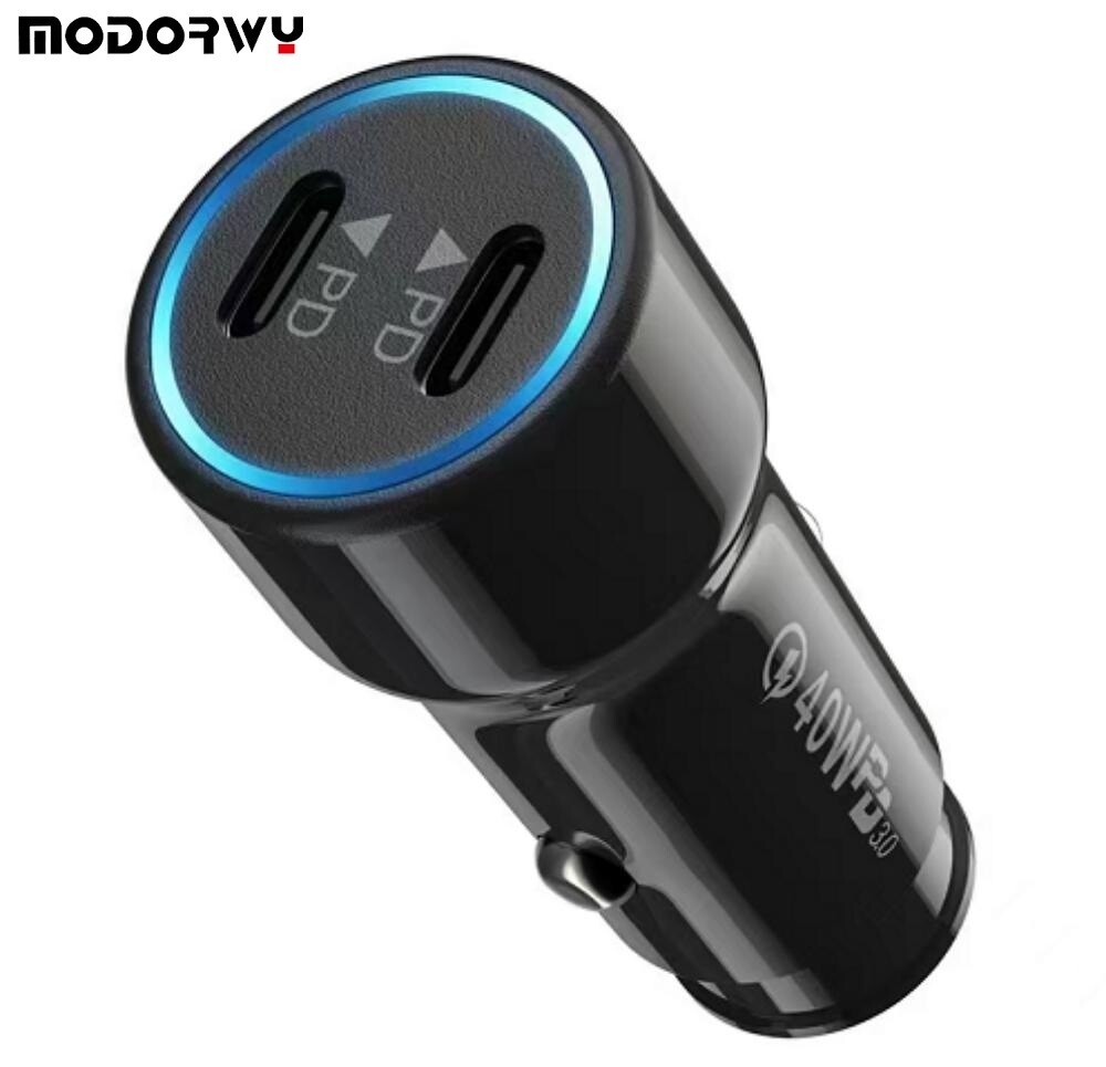 CARGADOR FICHA 12/24v PARA AUTO DOBLE PD 12V 20W TIPO C - MODORWY MB1113