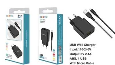 CARGADOR MODORWY DE PARED C/CABLE 2.4A/12W-MA1102 MICRO