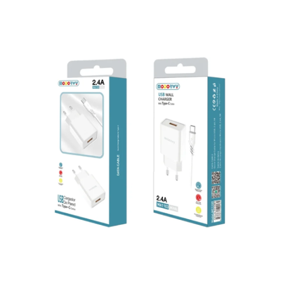 CARGADOR MODORWY DE PARED C/CABLE 2.4A/12W-MA1103 TIPO C