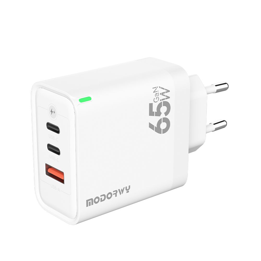 CARGADOR FICHA MODORWY MA6104  65W DOBLE GAN + 1 USB 3.0
