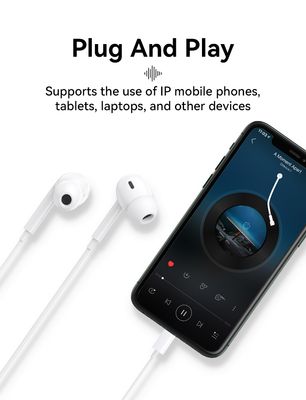 AURICULARES CON GOMITA  CAJA DE ACRÍLICO CONEXIÓN DE IPHONE - MODORWY MD1108