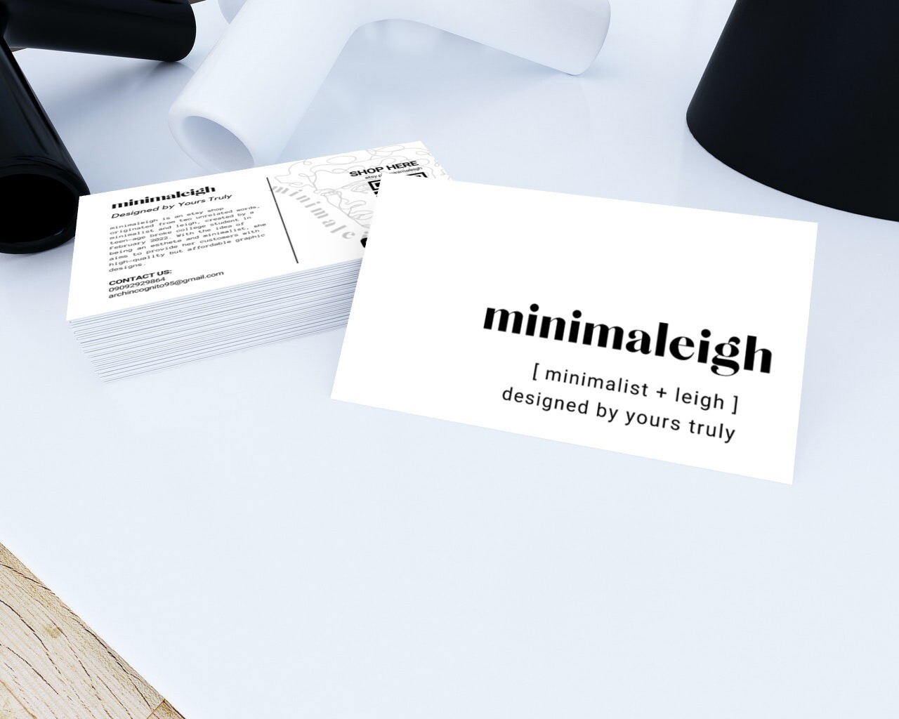 Editable Minimalistic Business Card - Simple Black and White Business Card - Business Card - DIY Business Card - Canva Template