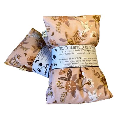 Saco térmico de semillas y lavanda - Flores y pájaros Saco térmico de semillas y lavanda - Flores y pájaros