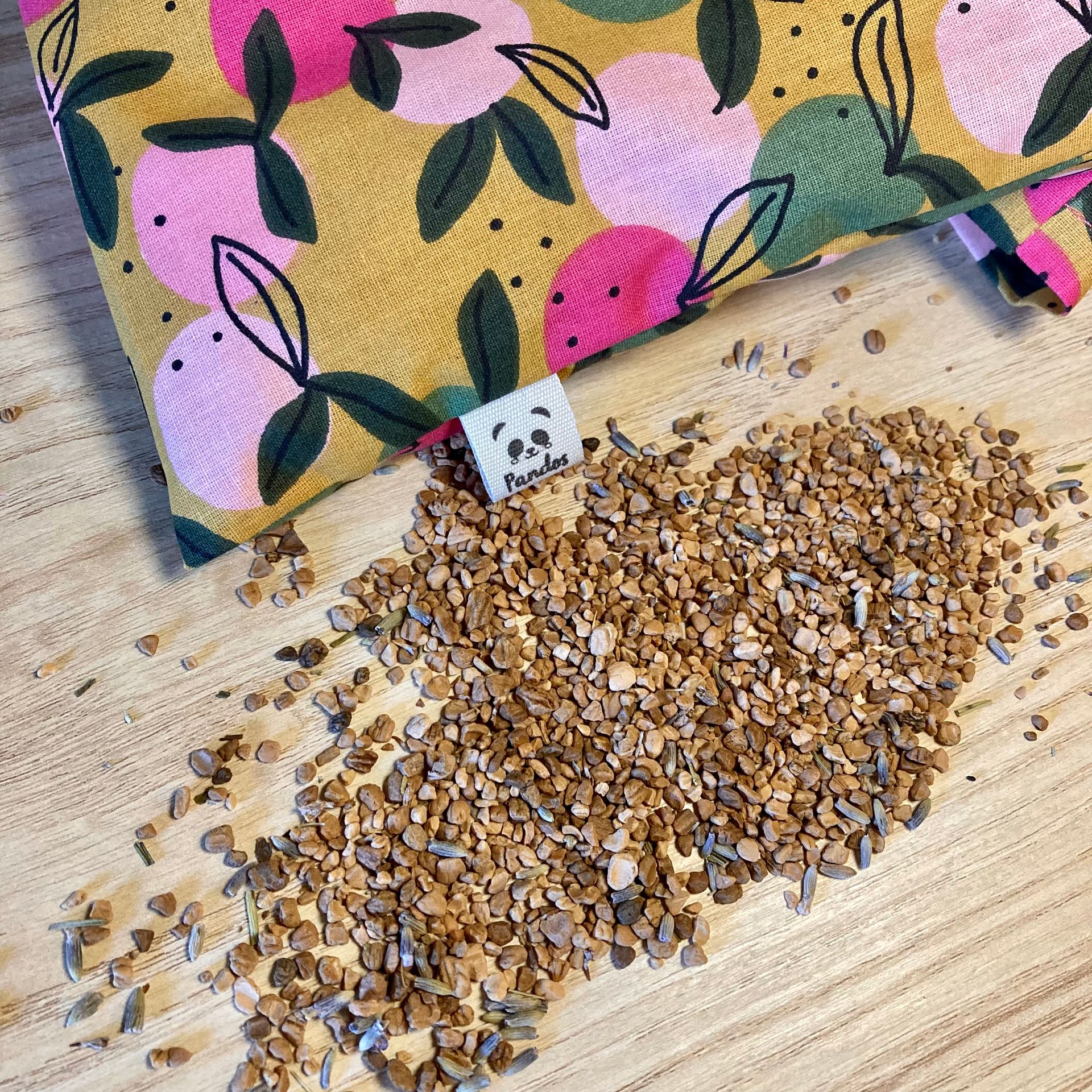 Saco térmico de semillas y lavanda - Flores y pájaros