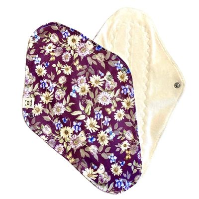 Compresa de tela Pandos - Talla L - Flores Sobre Morado Compresa de tela Pandos - Talla L - Flores Sobre Morado