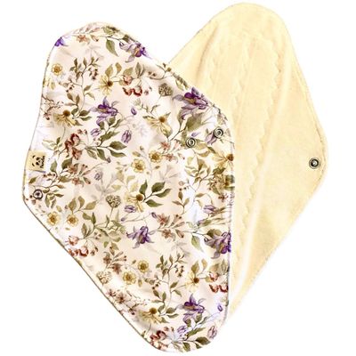 Compresa de tela Pandos - Talla L - Flores Sobre Blanco