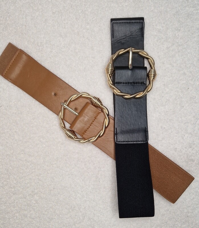 Ceinture large boucle doré
