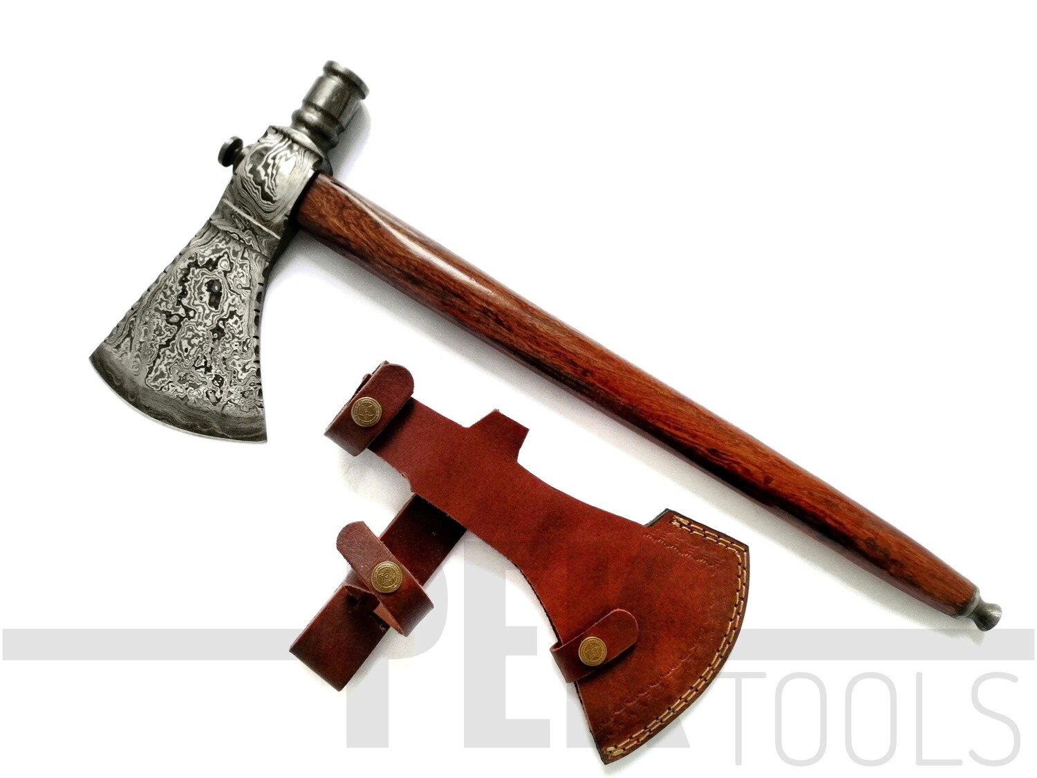 PEK Custom Handmade Damascus Steel Axe with