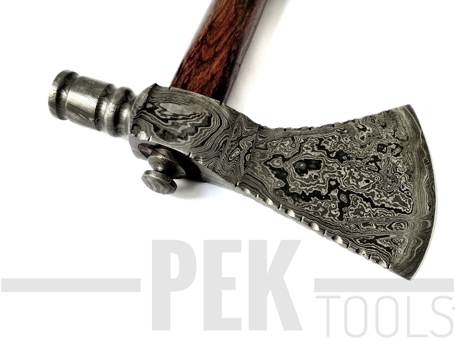 PEK Custom Handmade Damascus Steel Axe with
