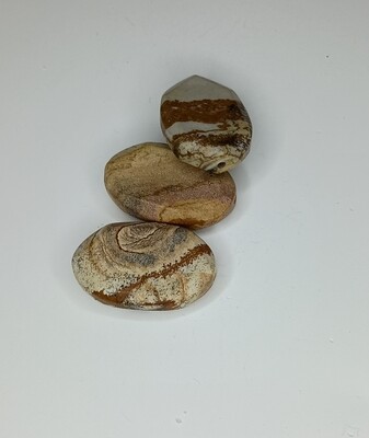 Picture Jasper 40mm x 35mm with hole top to bottom 