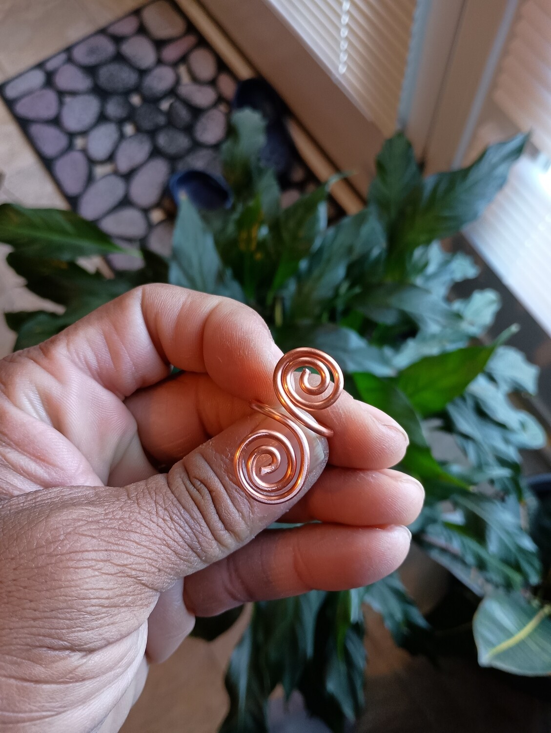 Double Swirl Pure Copper Ring