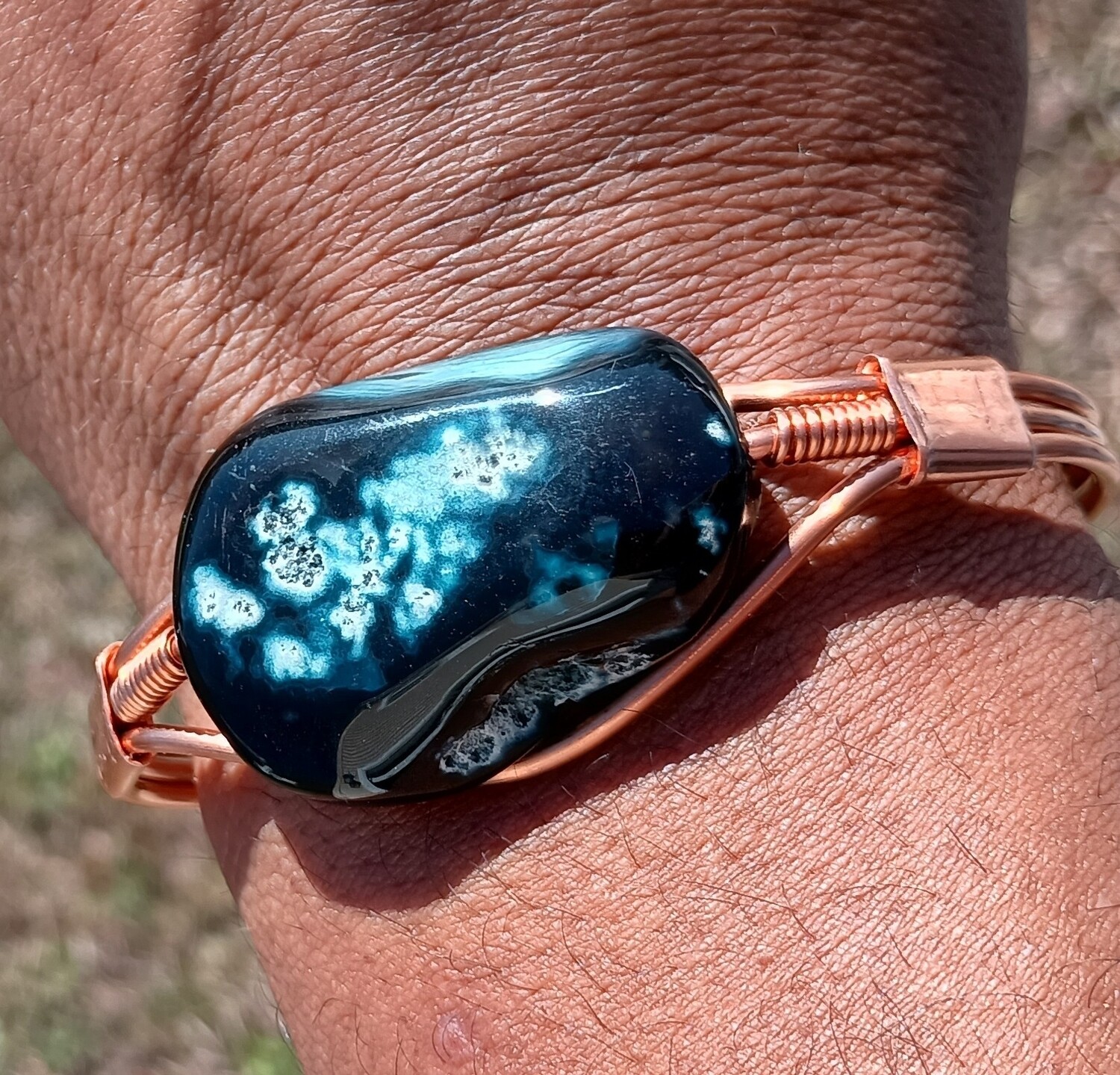 Agate Gem stone Copper Bracelet