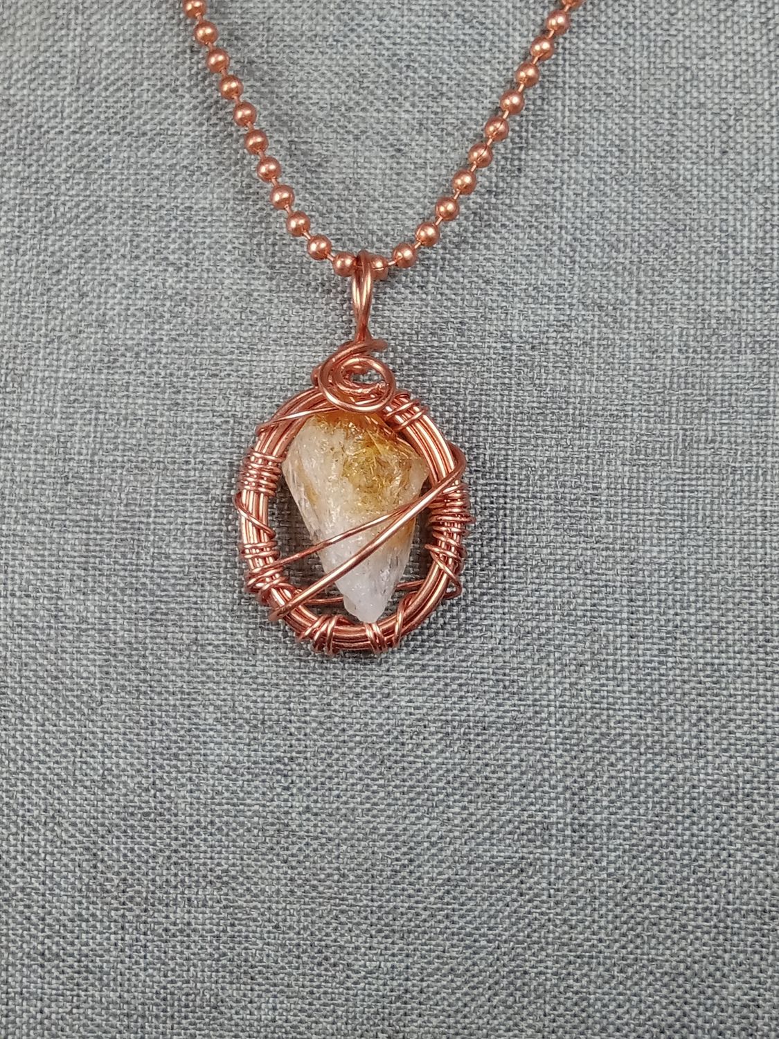 Citrine and Copper Pendant