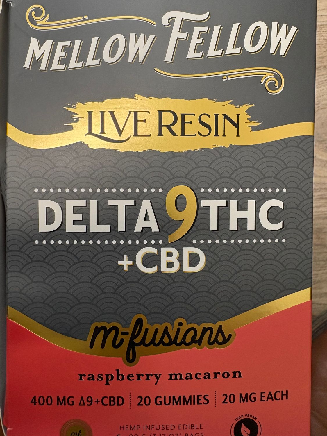 Mellow Fellow m-Fusions 400mg 6pks 20ct Raspberry Macron