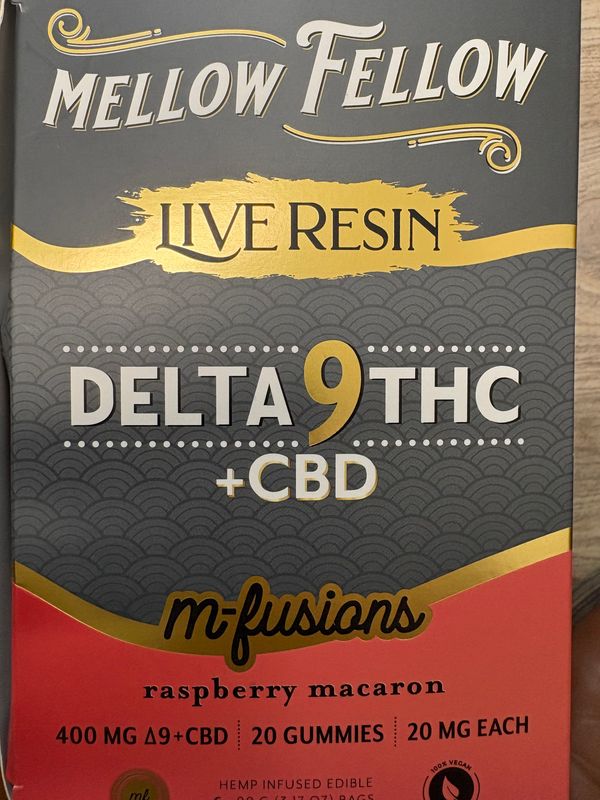Mellow Fellow m-Fusions 400mg 6pks 20ct Raspberry Macron